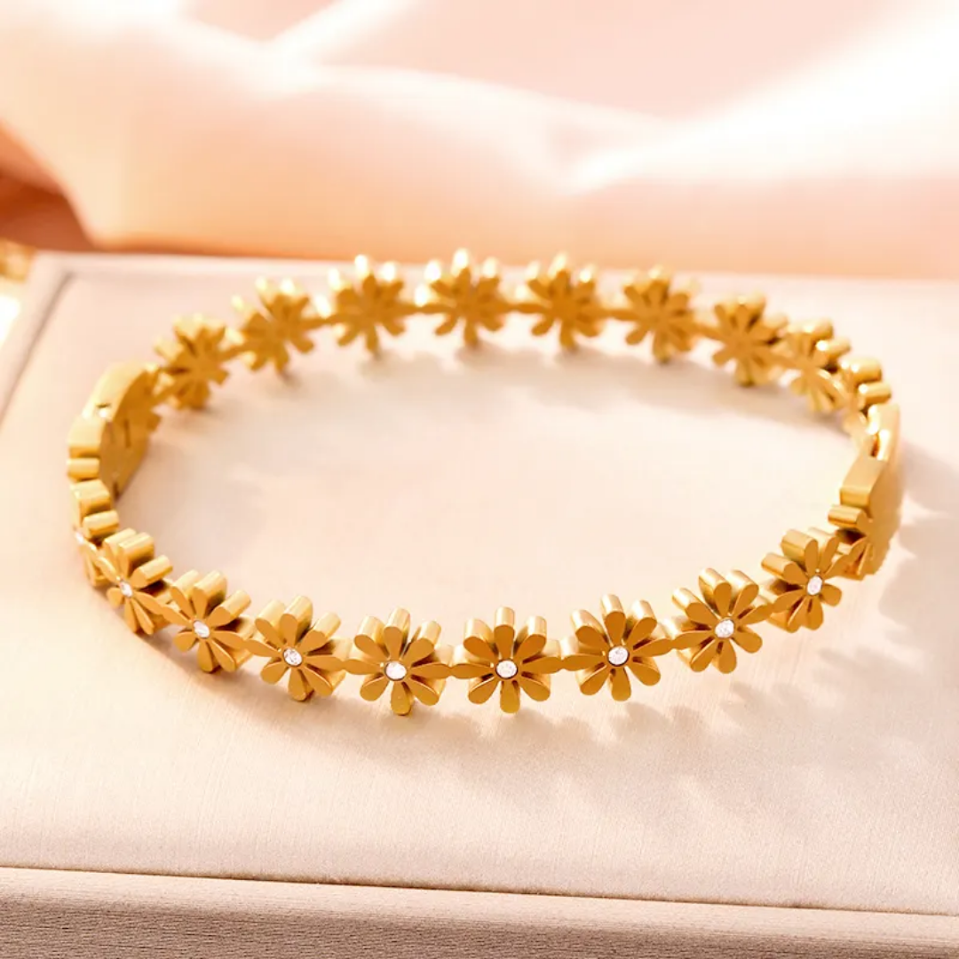 Augusta Flower Gold Cuff