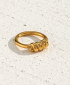 Pebble Twisted Gold Ring