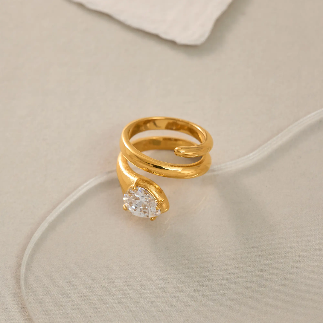 Kobra Diamond Gold Ring✨❤️