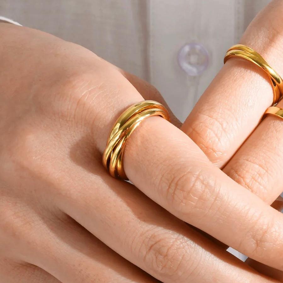 Turi Layered Gold Ring