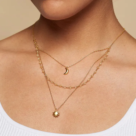 Kaveri Layered Star Moon Necklace