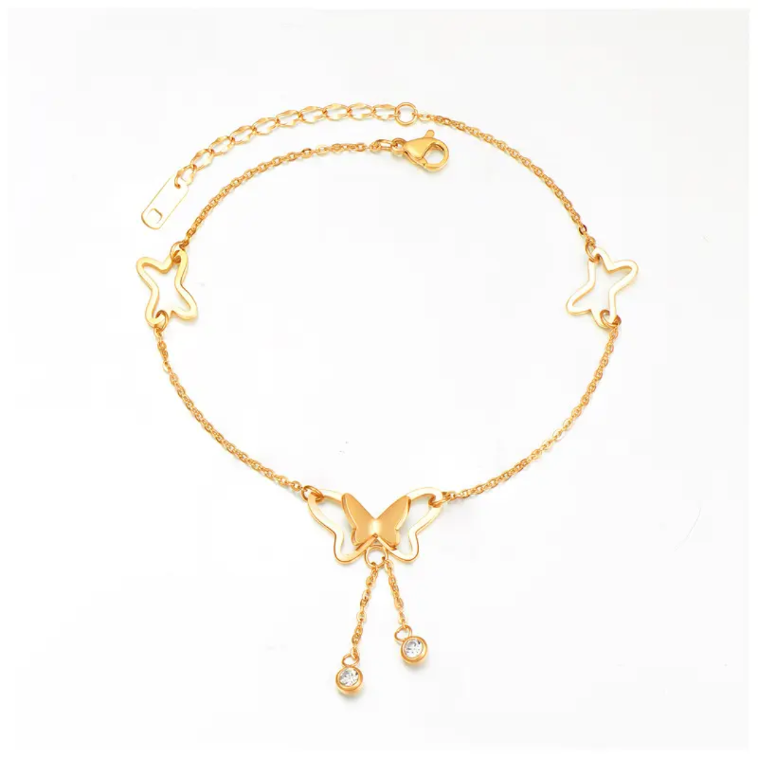 Olivia Butterfly Gold Anklet
