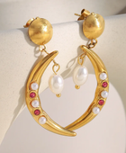 Qoius Moon Pearl Dangler