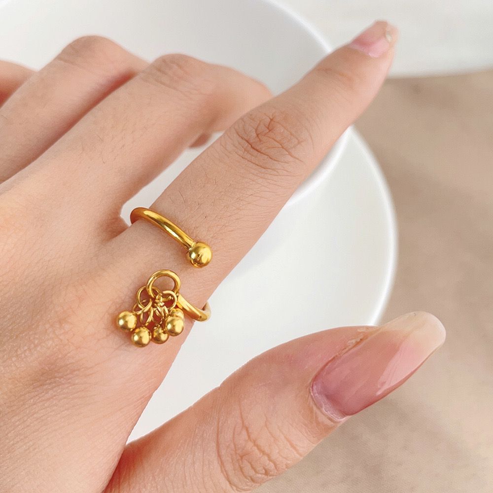 Wrigglie Balls Gold Ring✨