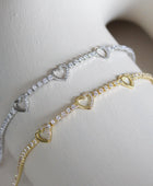 Monar Heart Gold Tennis Bracelet