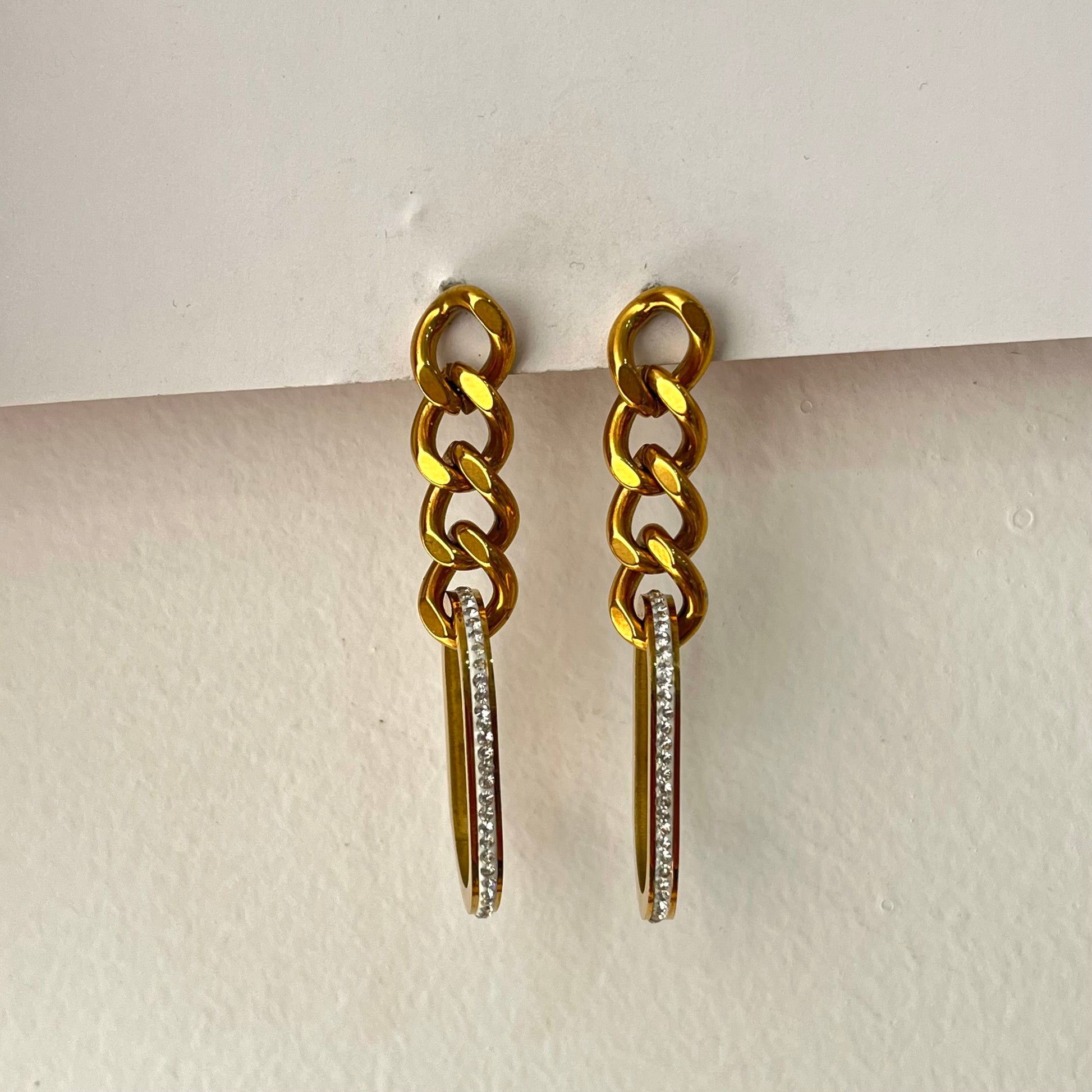 Linking Statement Gold Earrings