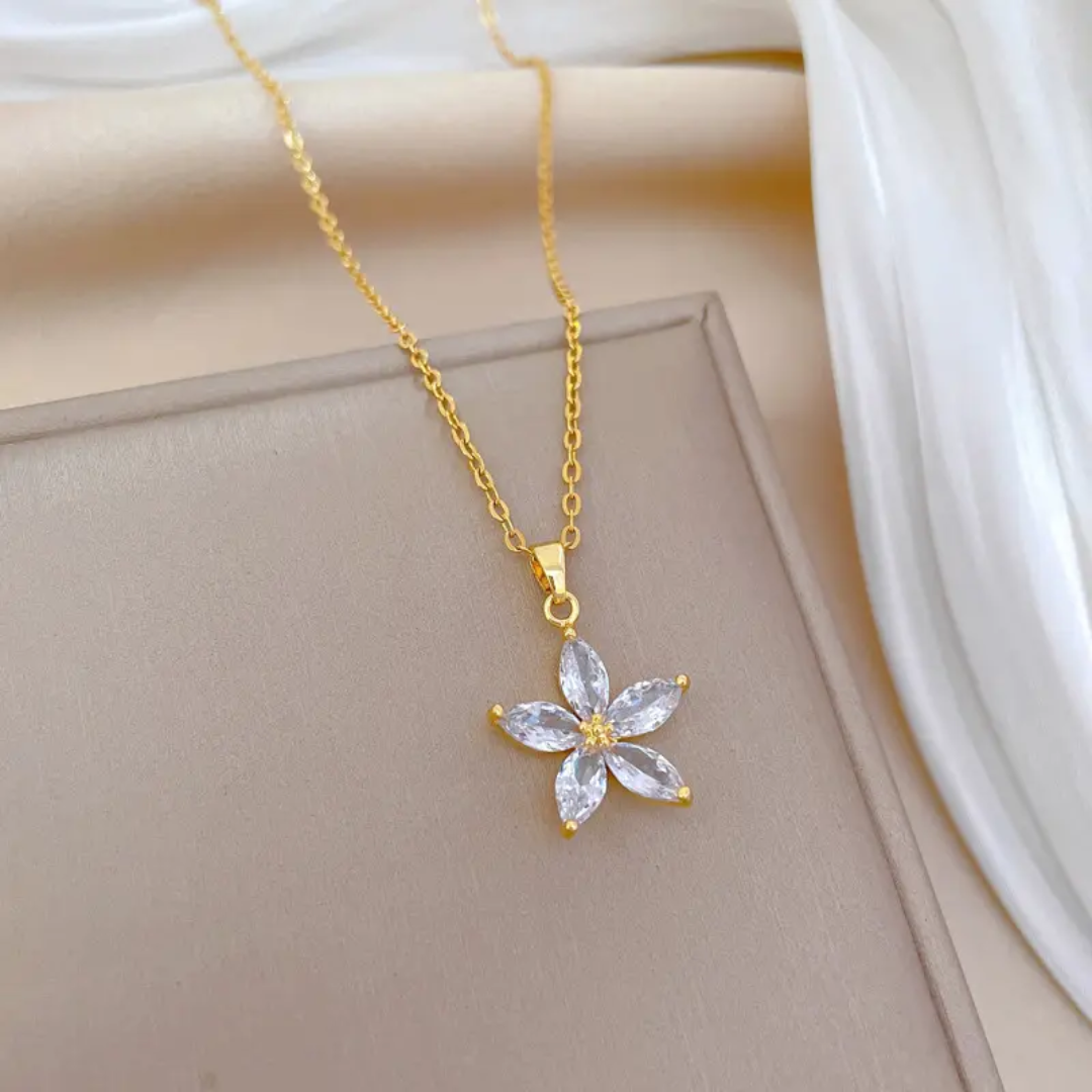 Veronica Diamond Flower Necklace