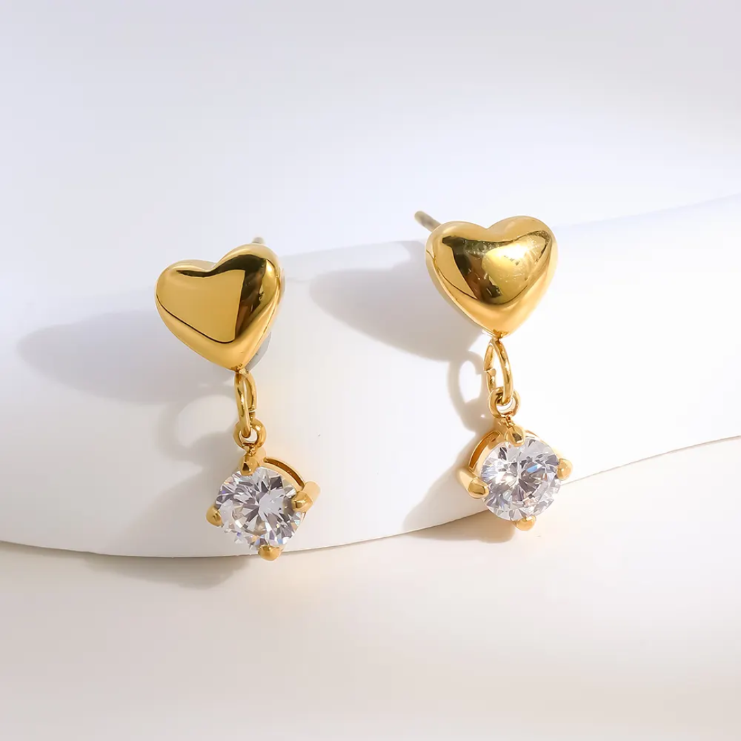 Belio Mini Heart Diamond Earrings