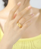 Hugging Heart Gold Ring