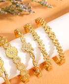 Visi Flowers Gold Cuff