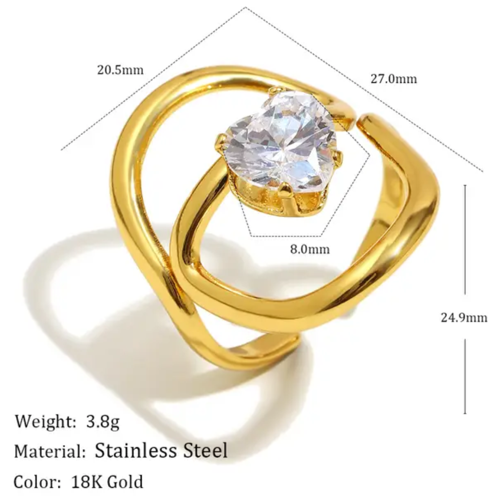Besica Statement Heart Ring
