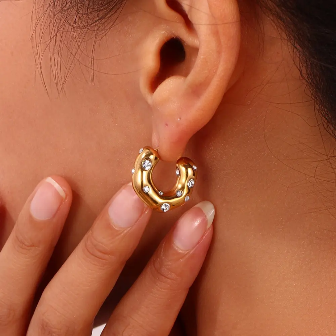 White Diamond Princess Hoops