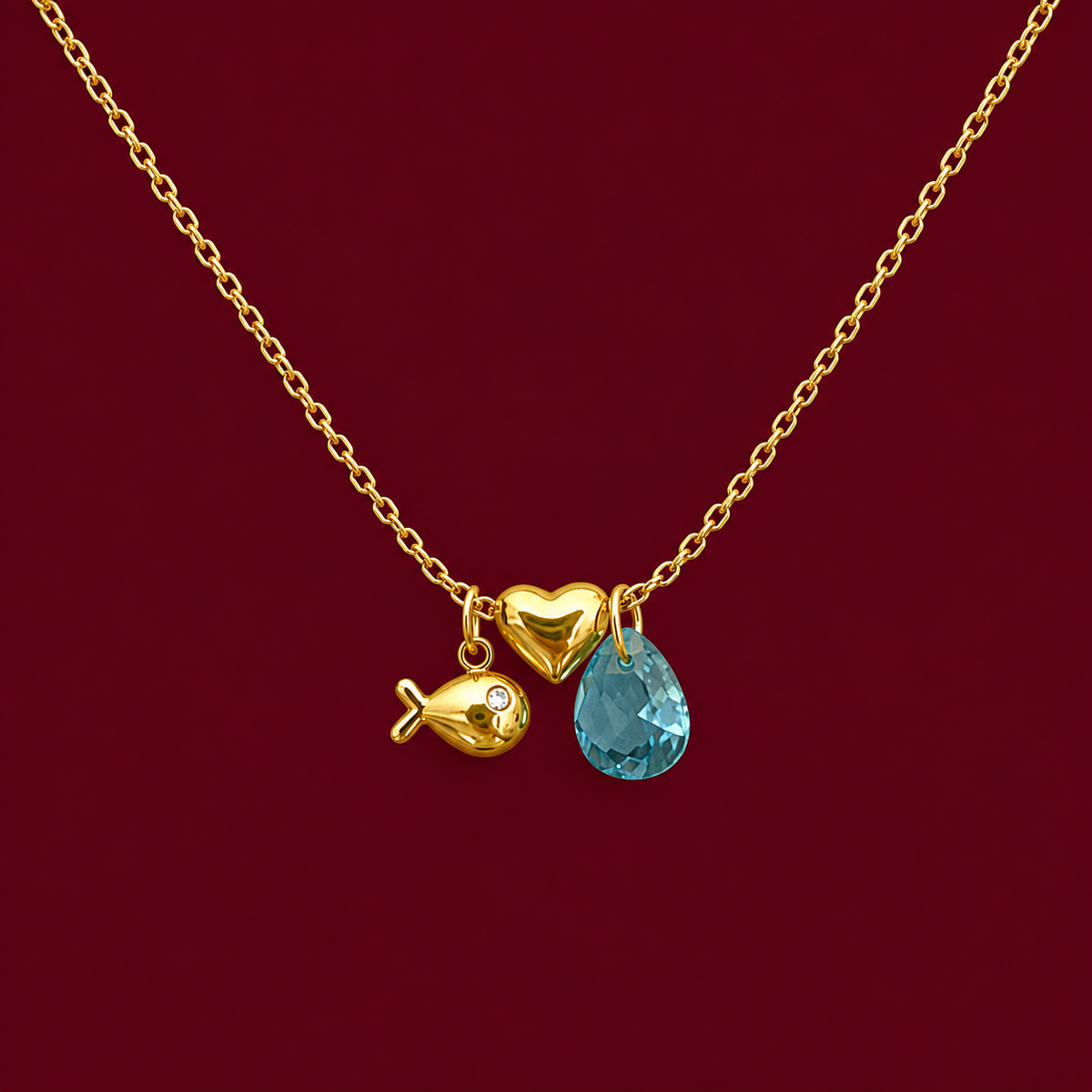 Fish Charms Bluey Necklace