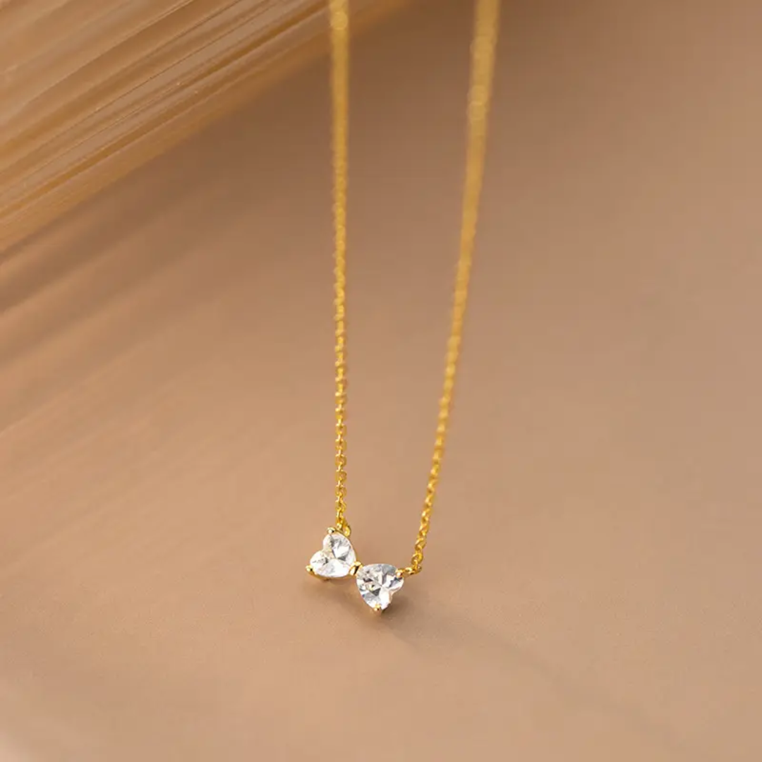 Pinkie Bow Diamond Necklace