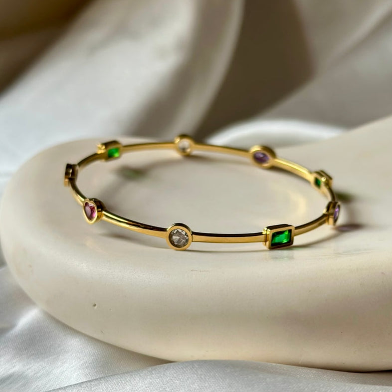Fancy Coloured Stone Bangles