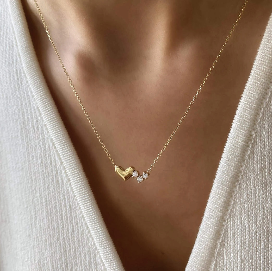 Segue Double Heart Diamond Necklace