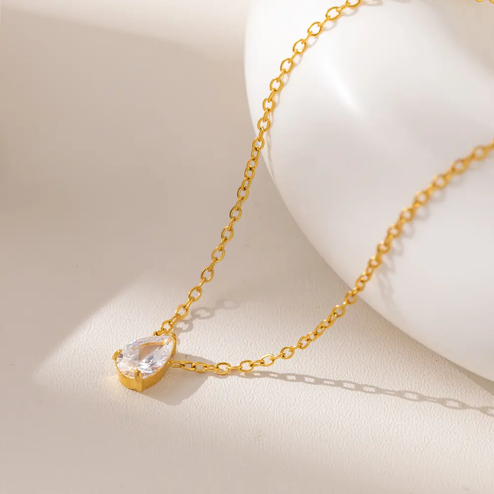 Dripping Drop Diamond Necklace