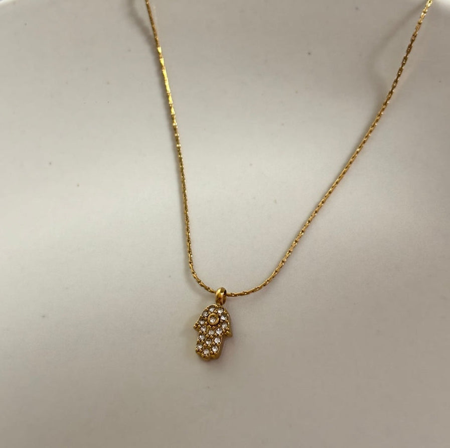 Humsa Evil Eye Dainty Necklace