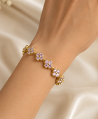 Rapunzella Baby Pink Clover Tennis Bracelet