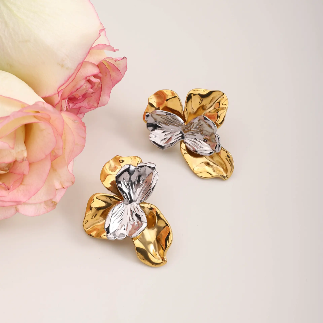 Rugim Dual Flower Earrings