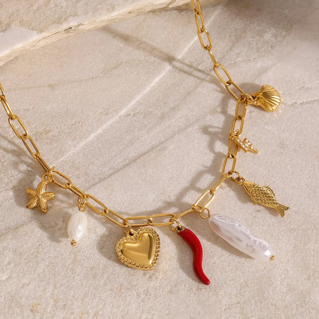 Chilli Cake Heart Charm Necklace✨