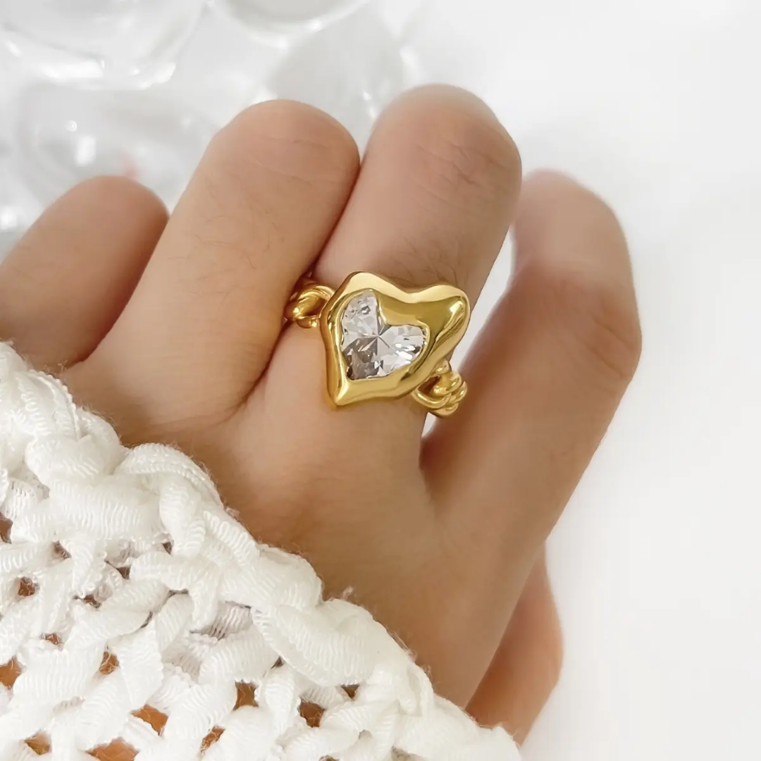 Claire Big Heart Diamond Ring✨