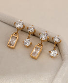 Tina Dual Diamond Dainty Earrings