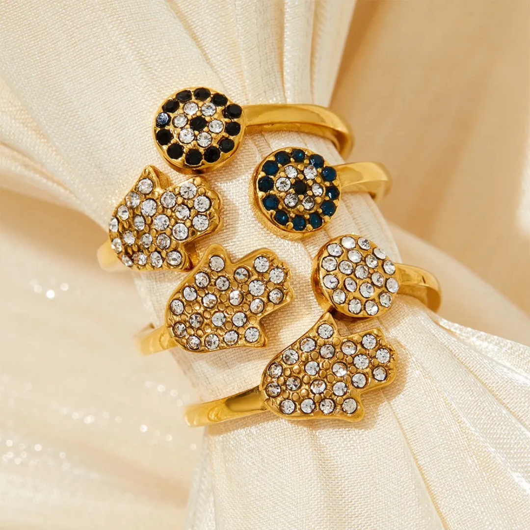 Humsai Nazar Gold Ring✨