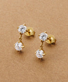 Tina Dual Diamond Dainty Earrings