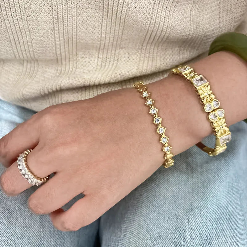 Caesi Diamond Gold Cuff