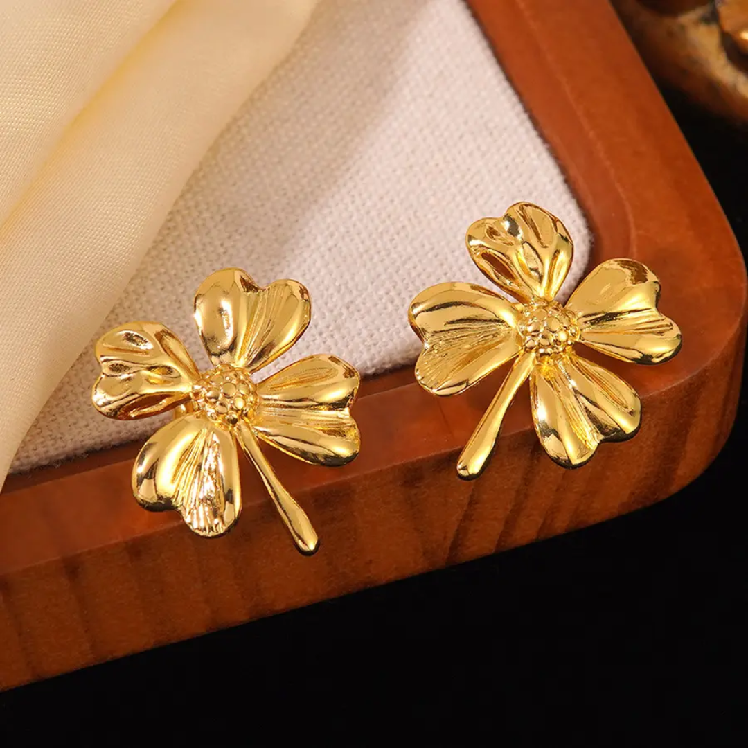 Four Petal Flower Earrings