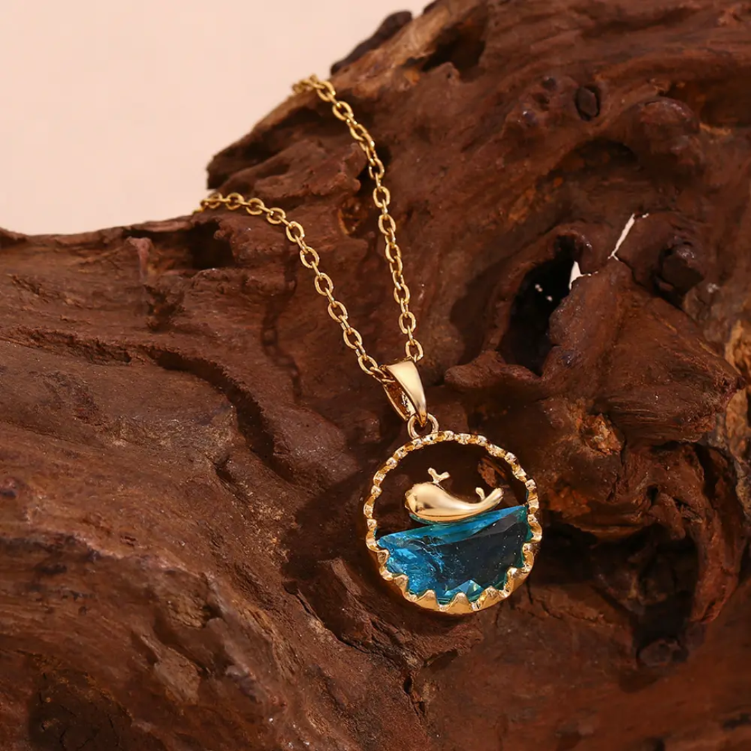 Aquarius Whale Gold Necklace