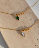 Vermeil Snake Stone Necklace