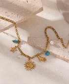 Sunrise Charm Blue Stone Necklace