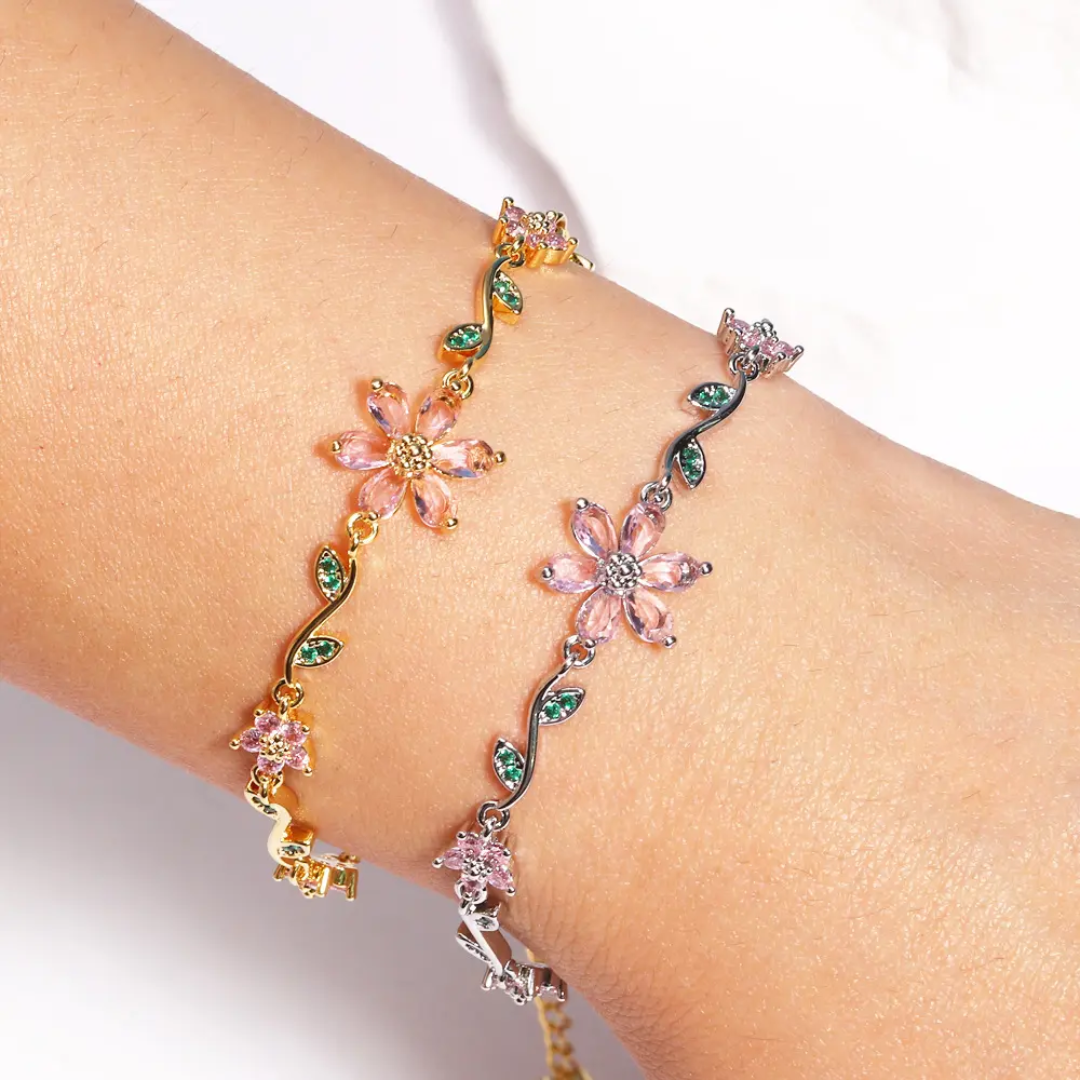 Penelpii Pink Flower Bracelet