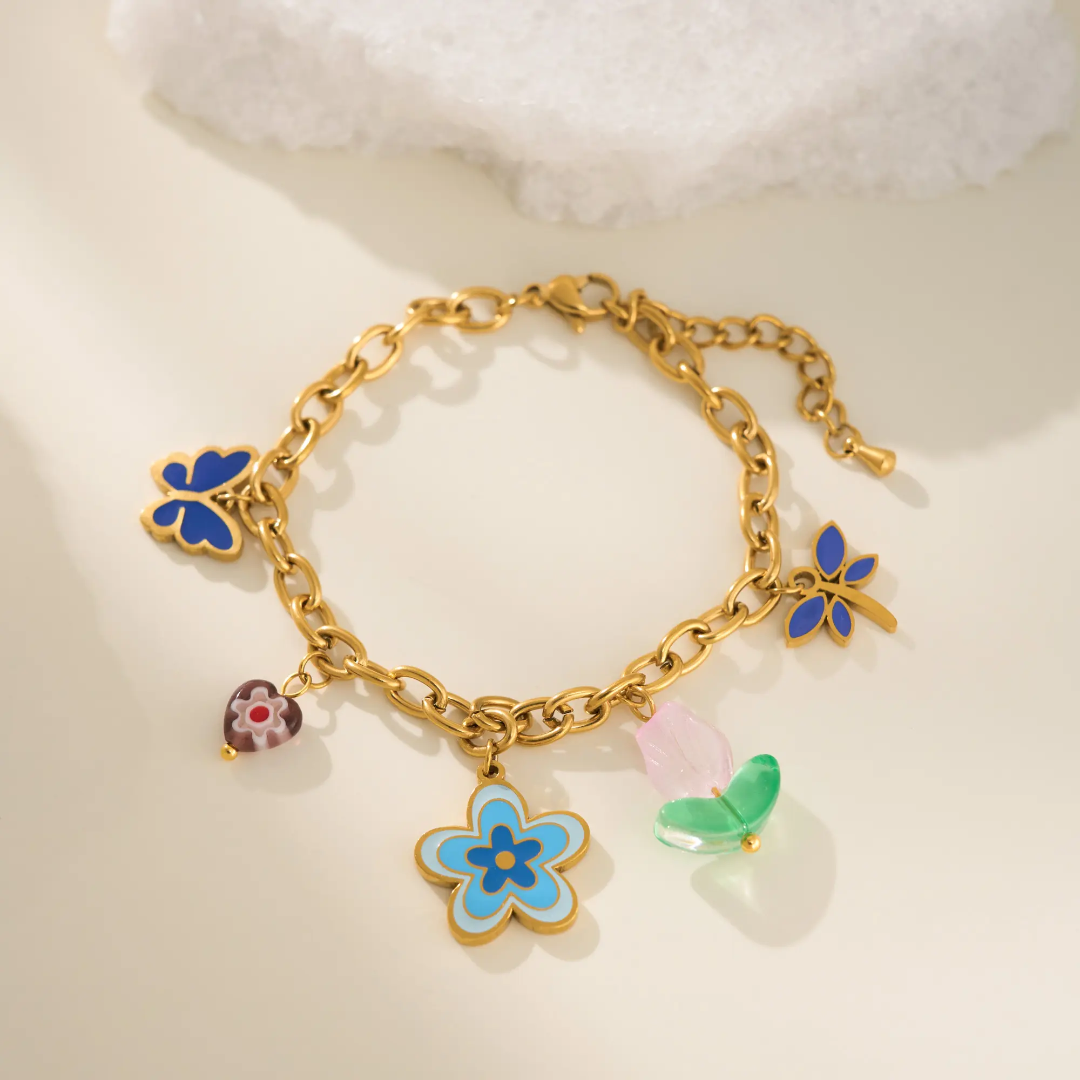 Tulip Colourfull Charm Bracelet