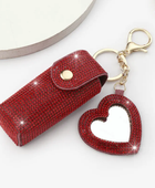 Sparkly Lipstick Holder Mirror KeyChain
