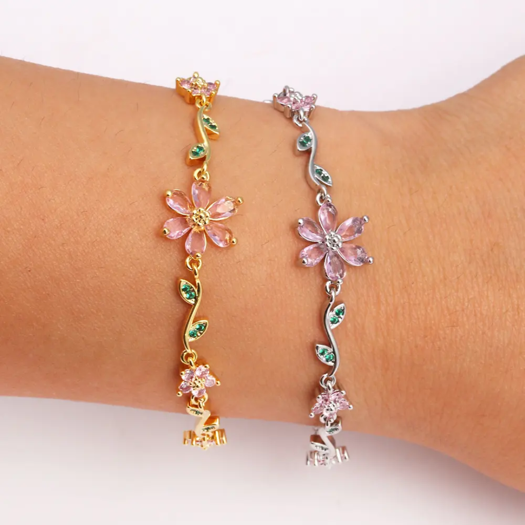 Penelpii Pink Flower Bracelet