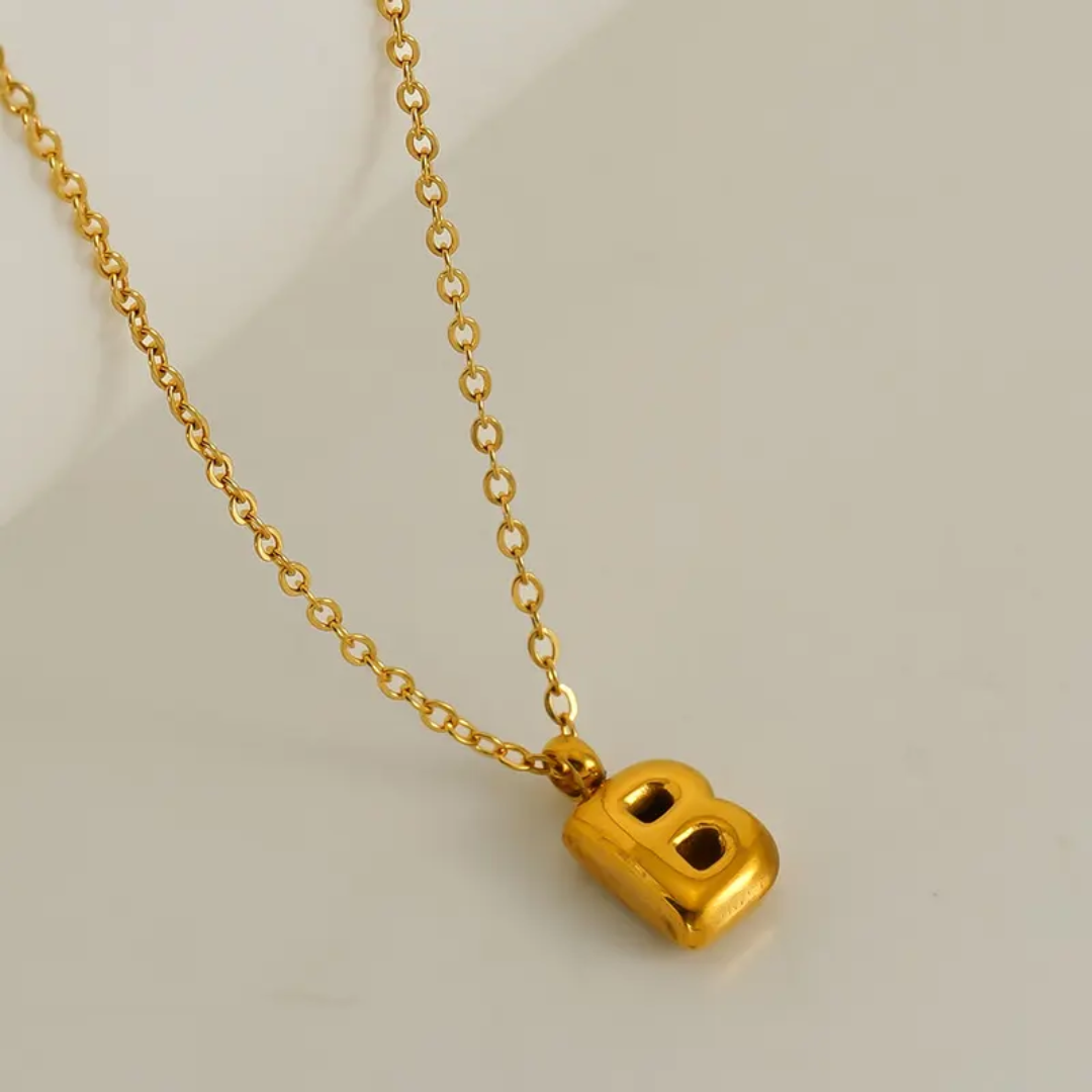 Bubble Mini Initial Letter Necklaces