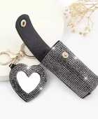 Sparkly Lipstick Holder Mirror KeyChain