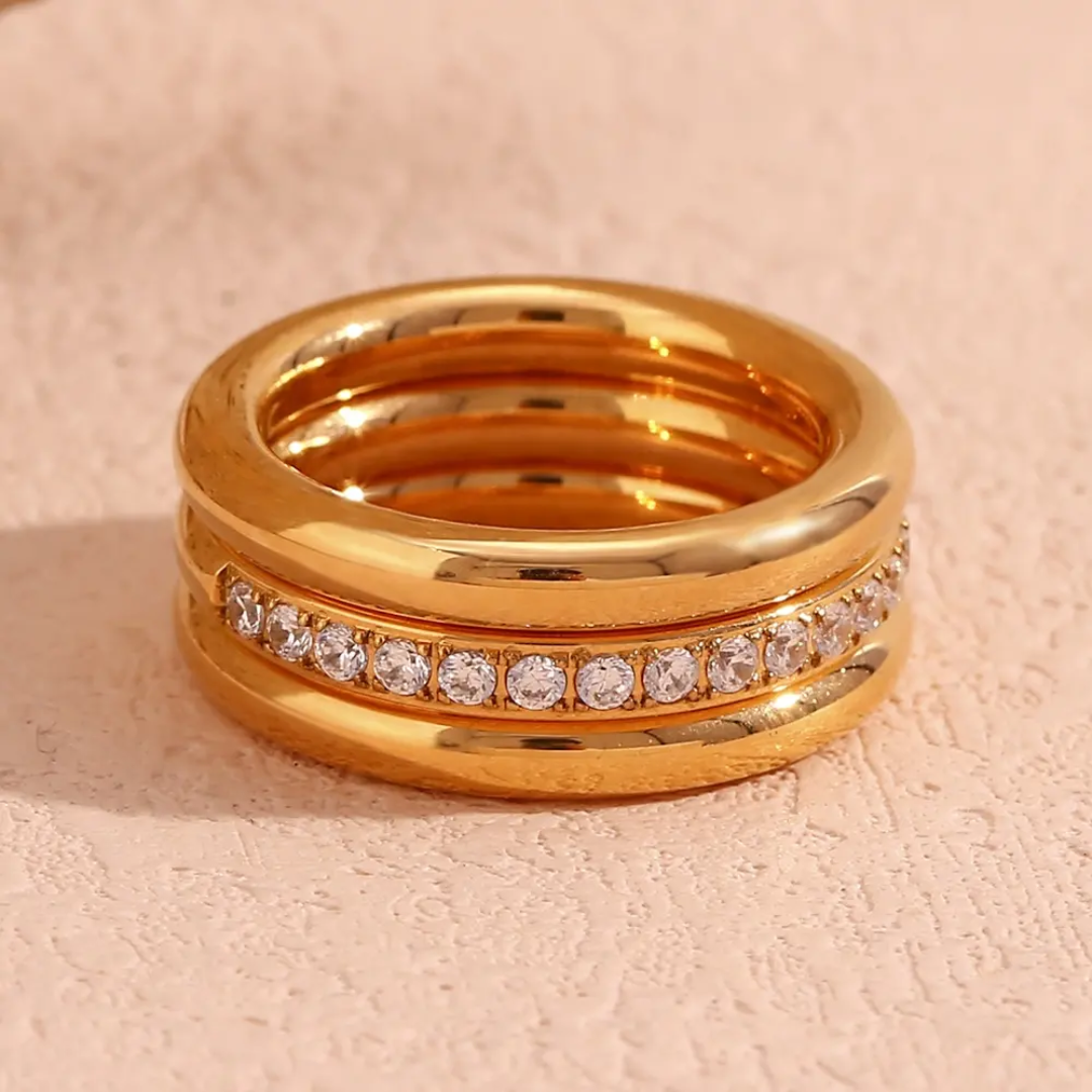 Merle Diamond and Band Rings Set