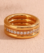 Merle Diamond and Band Rings Set