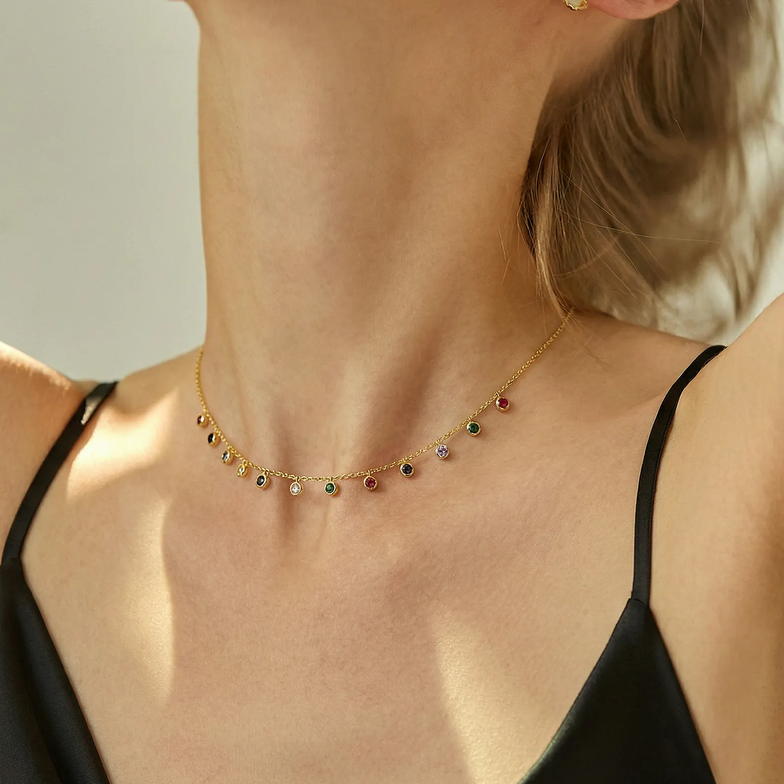 Drop Multicolour Diamond Necklace