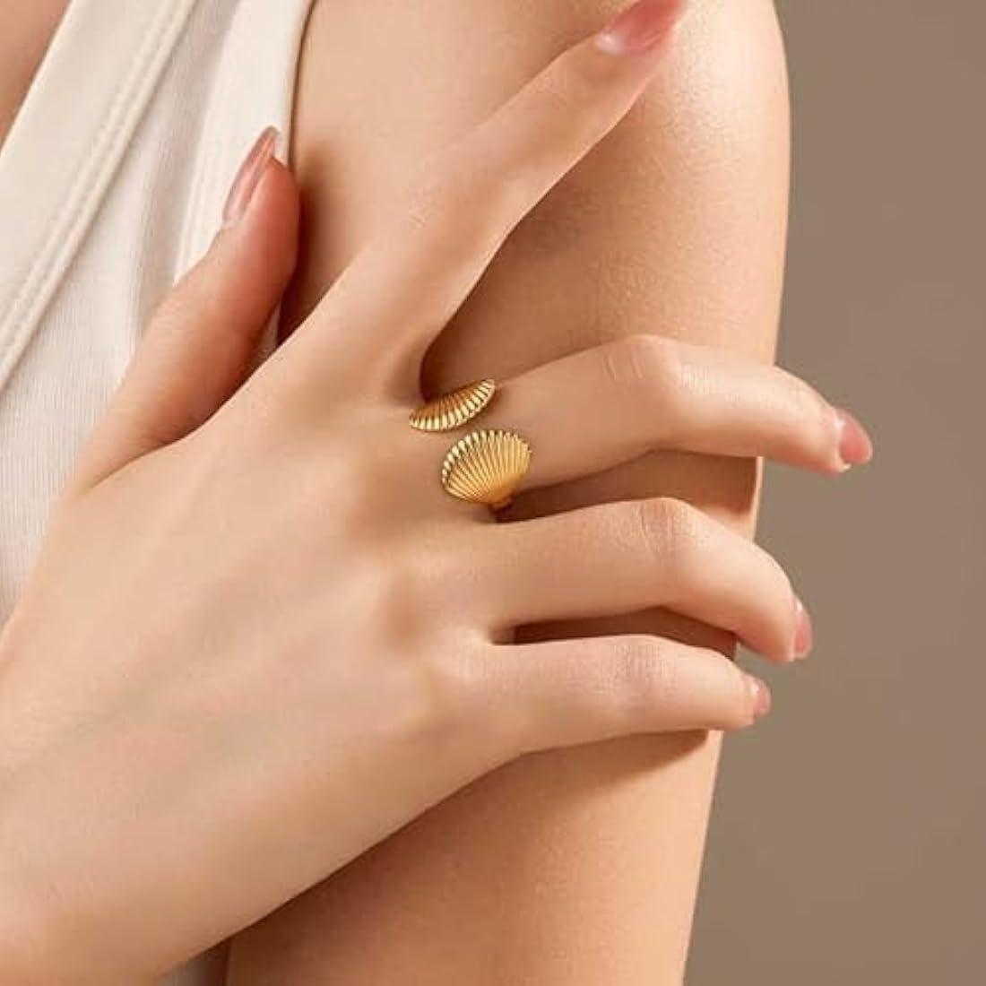 Double Shell Gold Ring