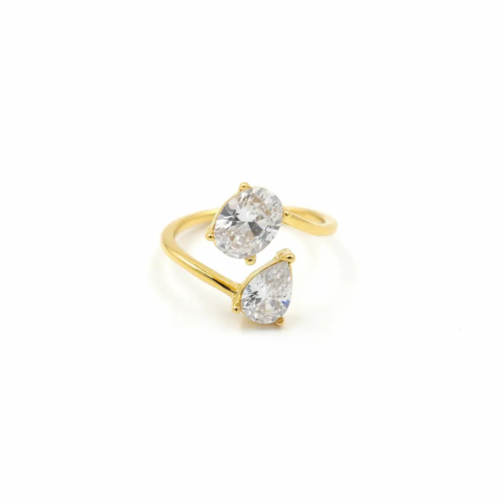 Pear Oval Dual Diamond Ring