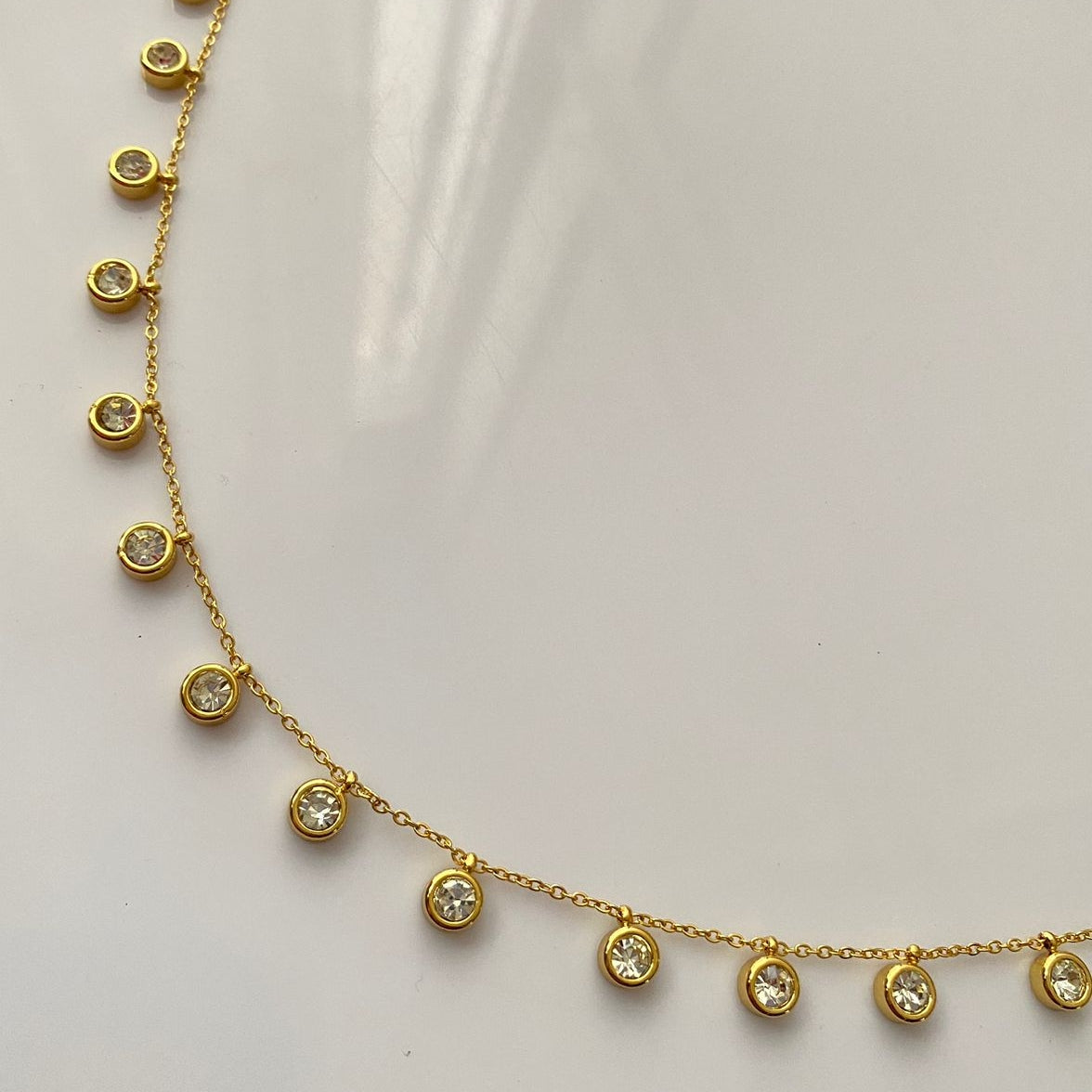 Drop Round Diamond Necklace