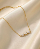 Tri Stone Diamond Leaf Bracelet