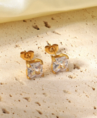 Square Dainty Diamond Stud