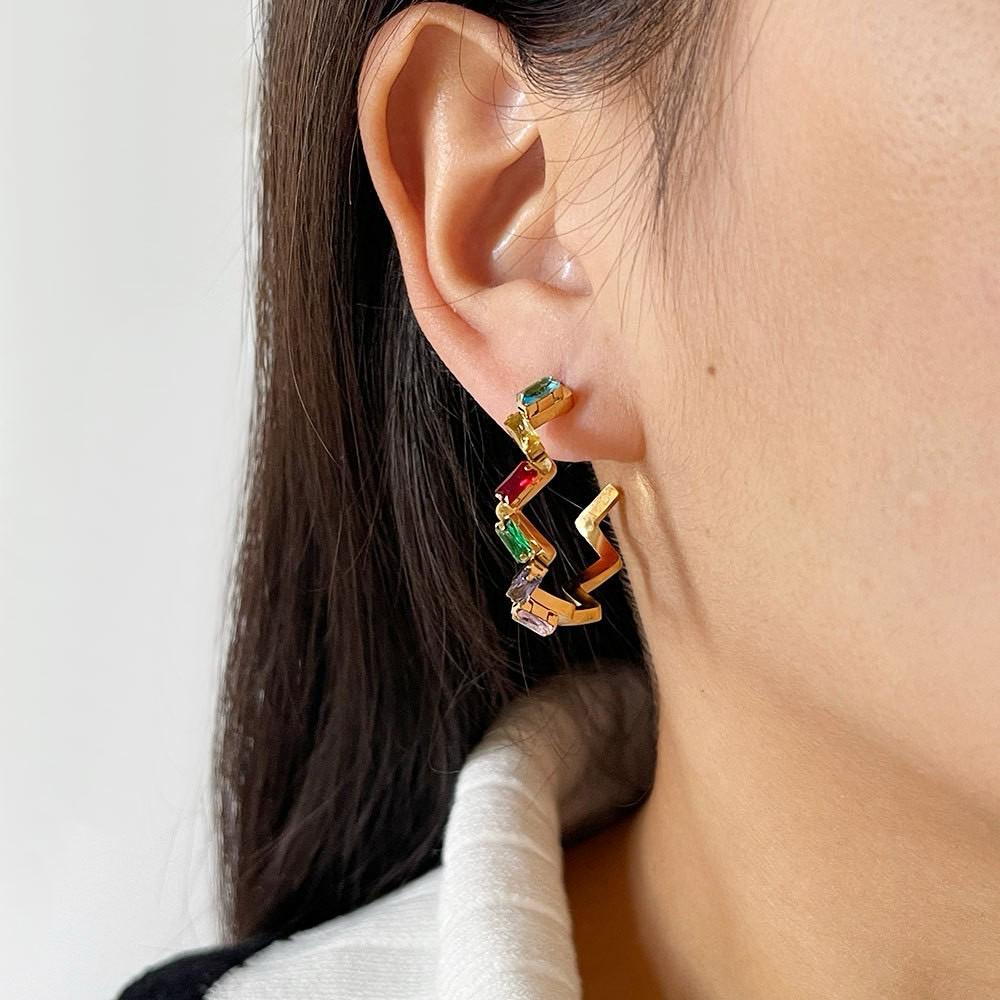 Ziggi Viga Stone Hoops