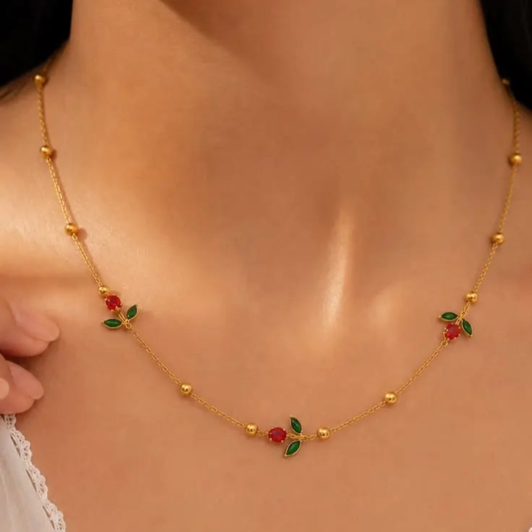 Rosy Dainty Charm Tulip Necklaces